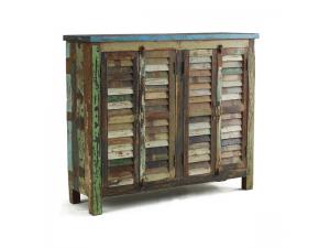 Vintage Shutter Doors Cabinet